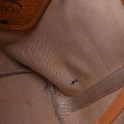 MCM Visetos Crocodile Embossed Medium Liz Shopper Tote Cognac 7 of 9