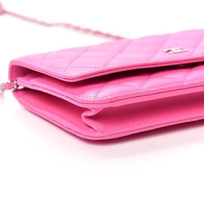 Chanel Lambskin Quilted Wallet On Chain WOC Pink 6 of 11