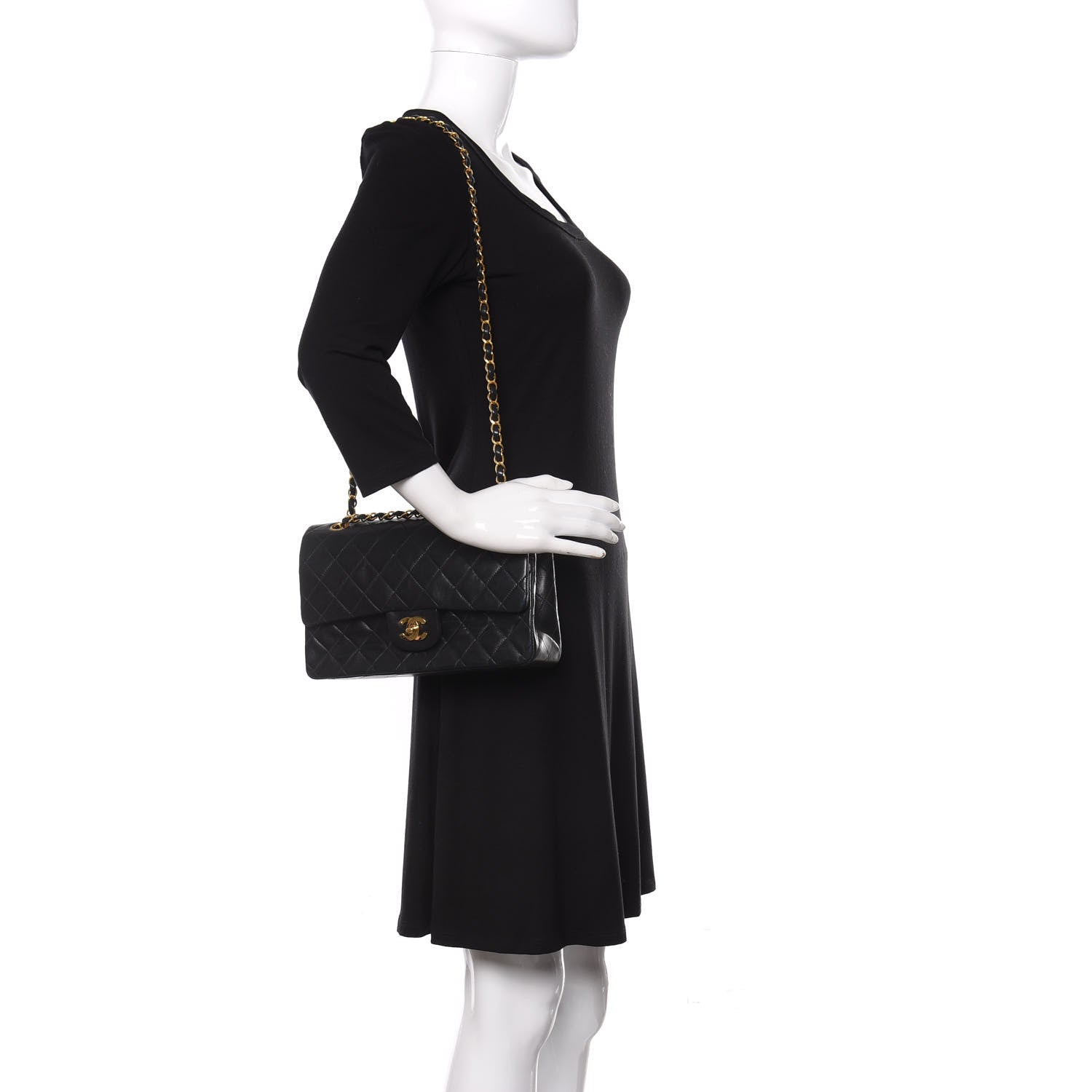 Chanel Lambskin Quilted Medium Double Flap Black 2 of 19