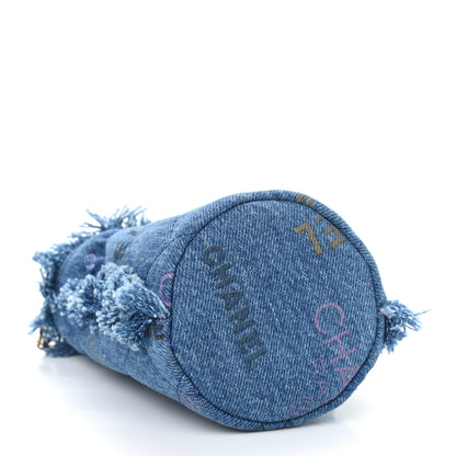 Chanel Denim Quilted Mood Mini Bucket With Chain Blue Multicolor 4 of 11
