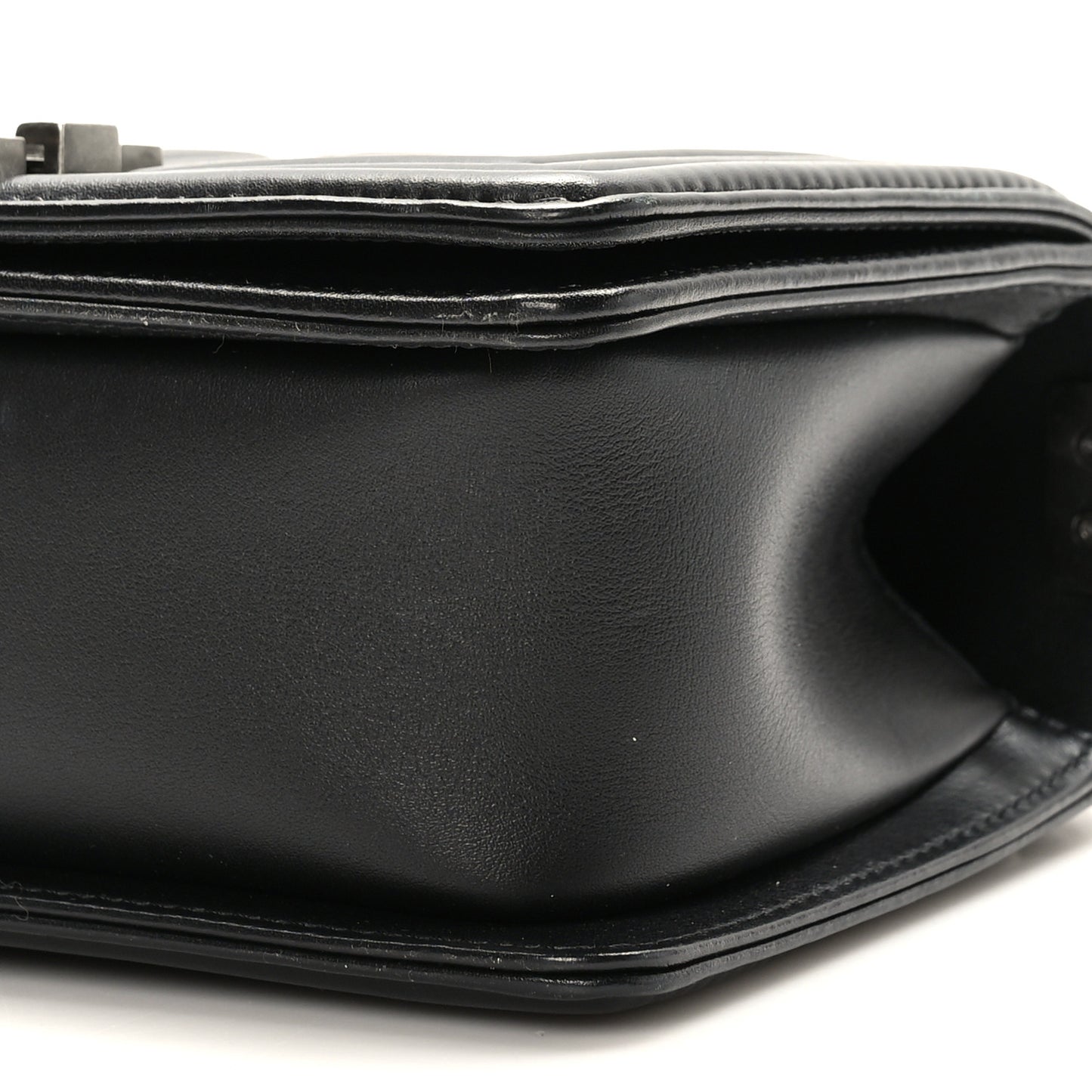 Lambskin Quilted Small Boy Flap Black