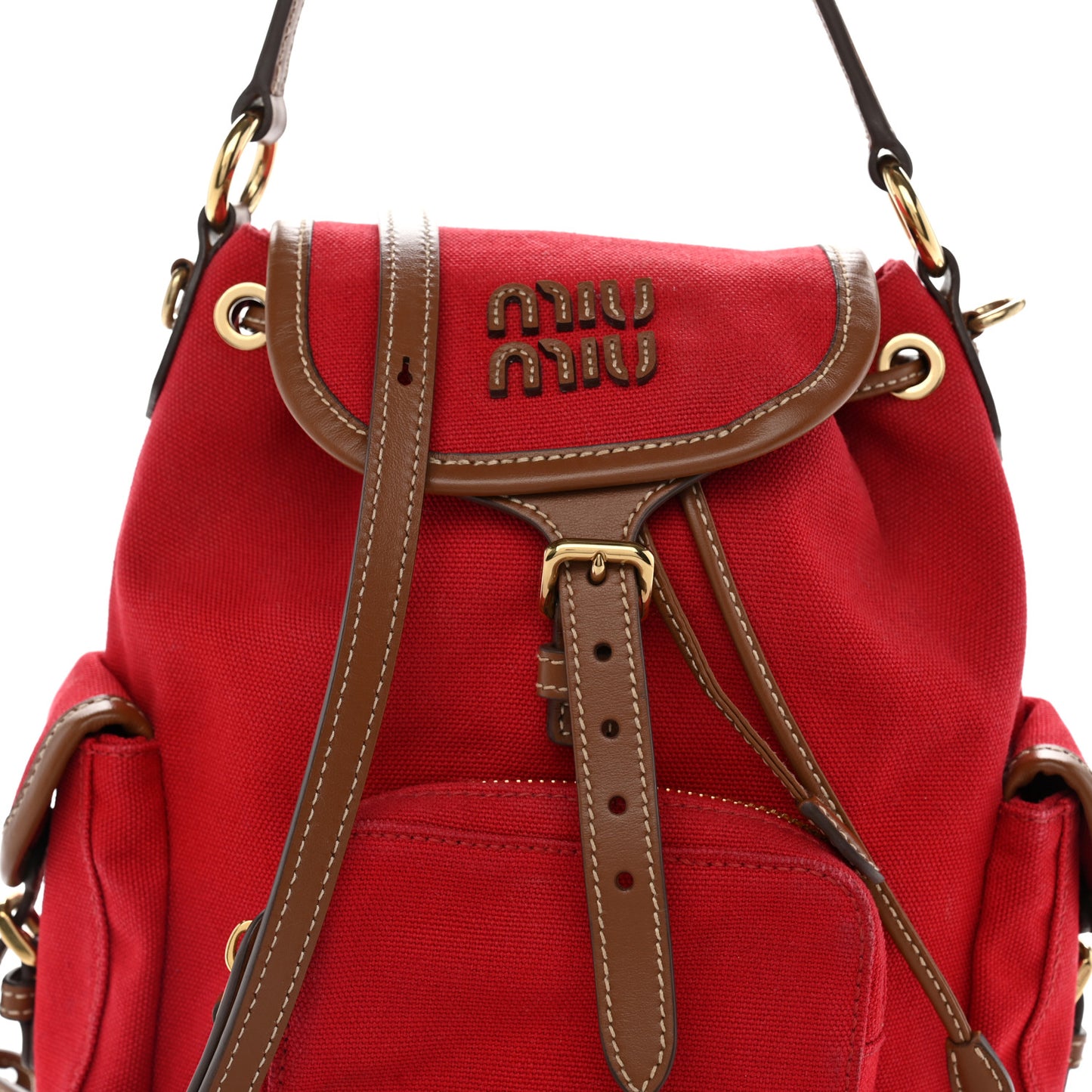 Canapa Soft Calfskin Mini Backpack Rosso Brandy