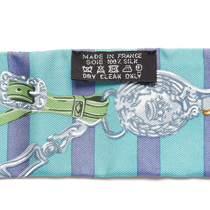 Hermes Silk Brides de Gala Bayaderes Twilly Turquoise Indigo Vert 4 of 5