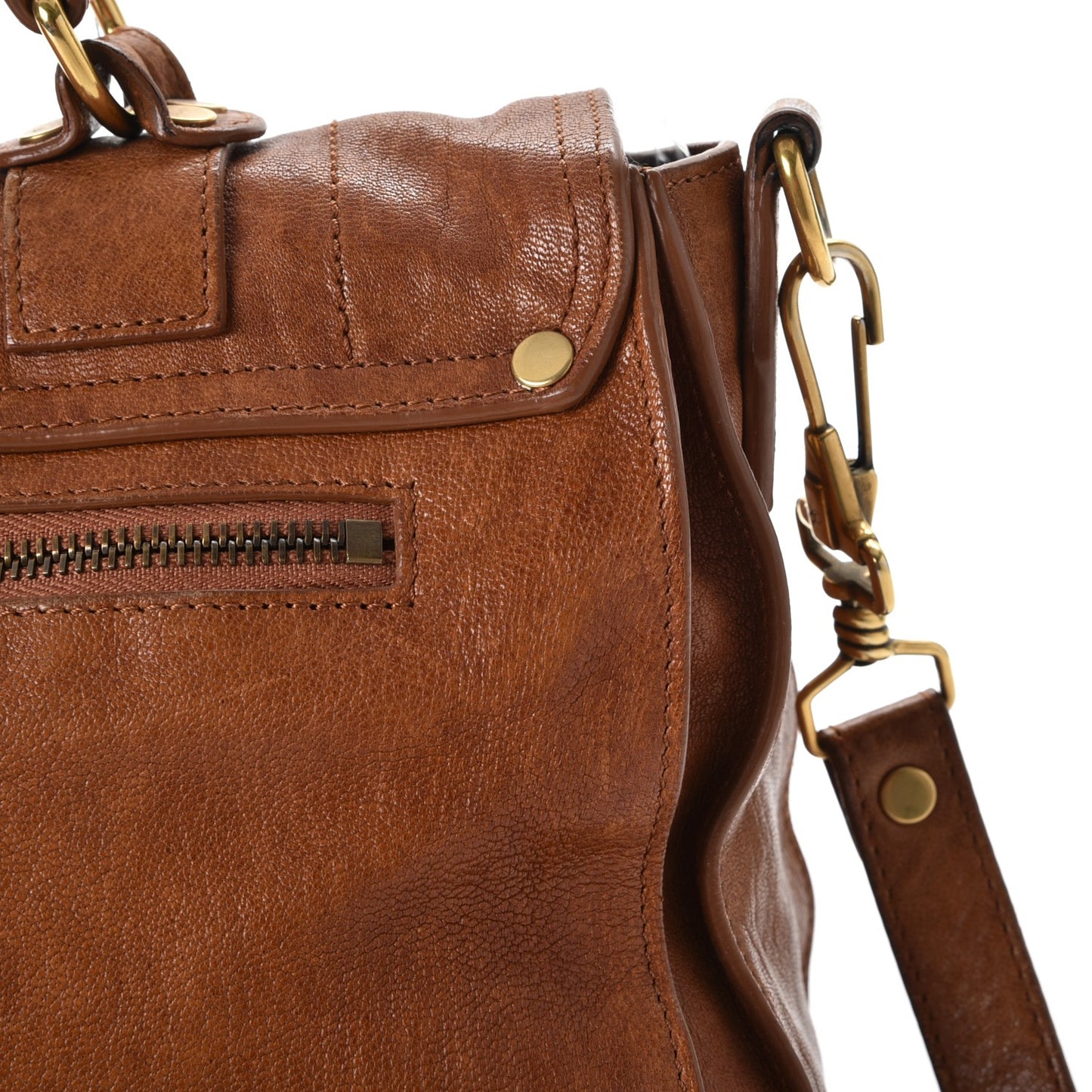 Lambskin Medium PS1 Satchel Saddle