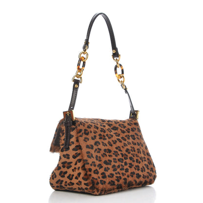 Fendi Calf Hair Leopard Print Baguette Brown 3 of 7