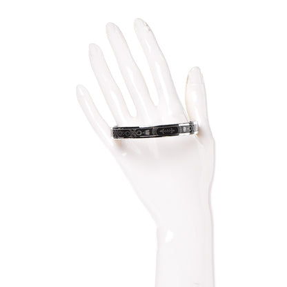 Hermes Enamel Printed Narrow Grand Apparat 2 Bracelet 62 Black 2 of 5