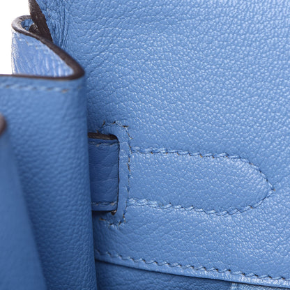 Hermes Taurillon Clemence Birkin 30 Bleu Paradis 22 of 33