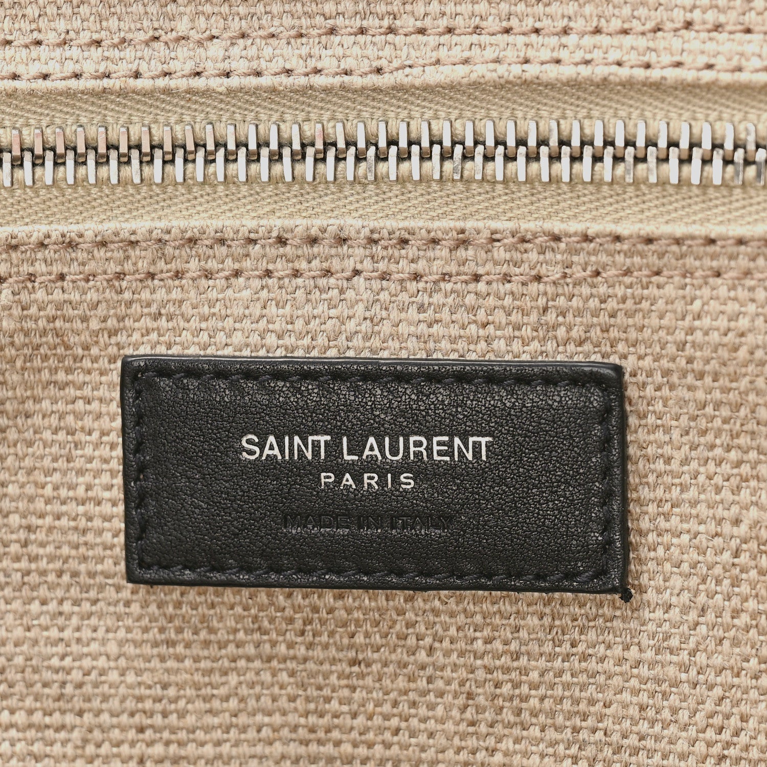 Saint Laurent Linen Calfskin Rive Gauche Tote Optic White 6 of 8