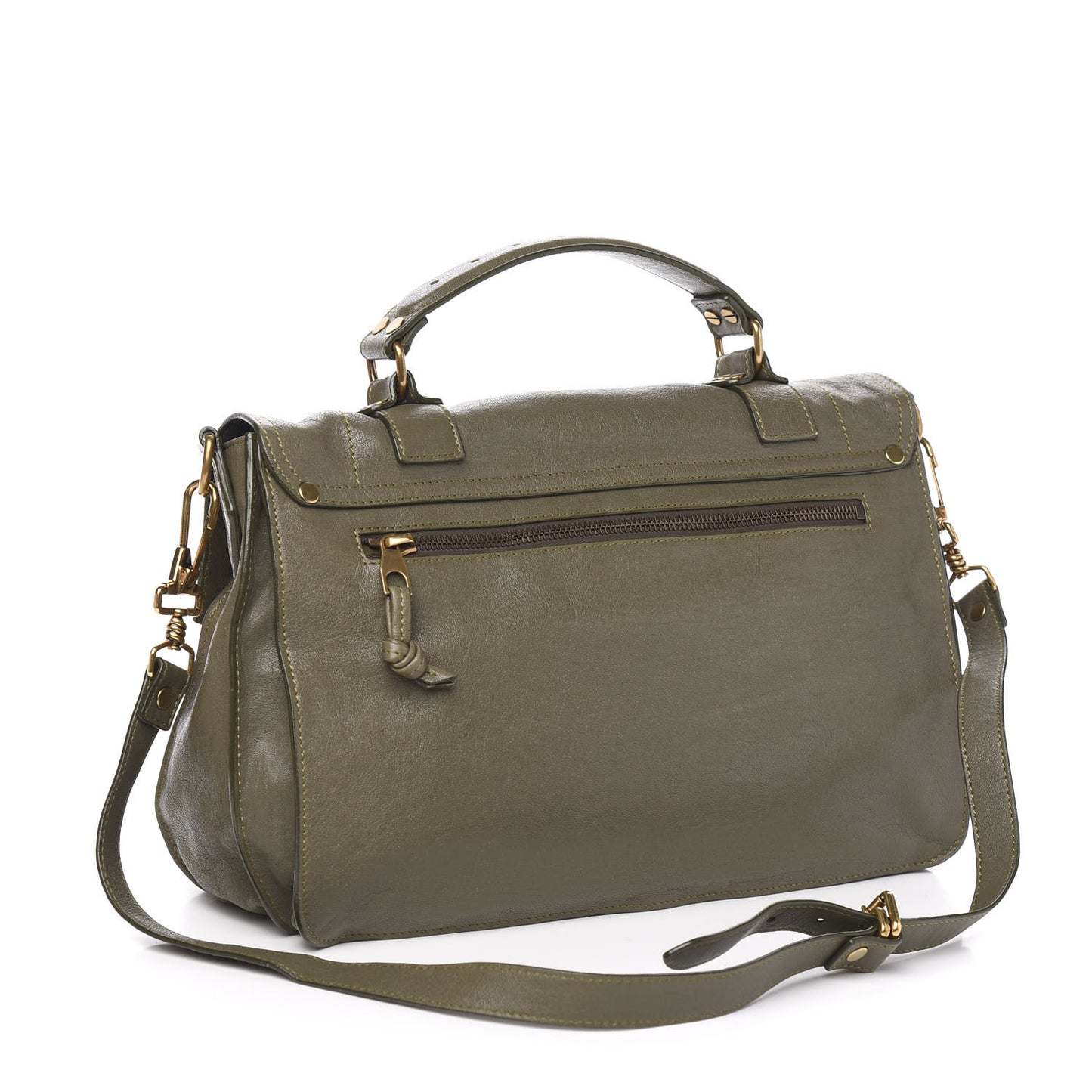Lambskin Medium PS1 Satchel Dark Olive