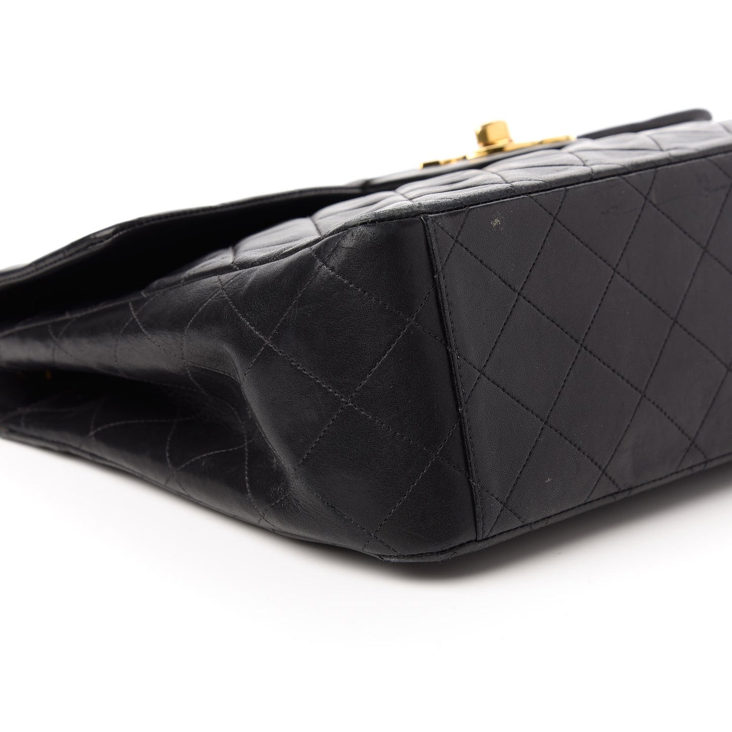 Lambskin Quilted XL Jumbo Single Flap Black