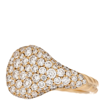 David Yurman 18K Yellow Gold Diamond Petite Pave Chevron Pinky Ring 42 2.25 3 of 6