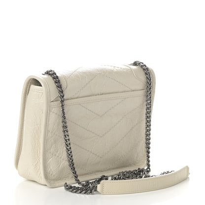 Saint Laurent Crinkled Calfskin Matelasse Monogram Niki Chain Wallet Crema Soft 3 of 8