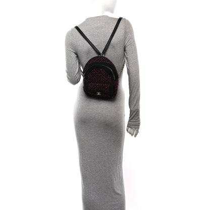 Chanel Tweed Front Pocket Backpack Black Pink 2 of 10