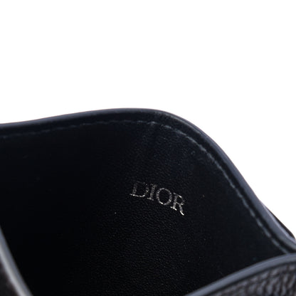 Christian Dior Grained Calfskin Oblique Card Holder Black 4 of 4