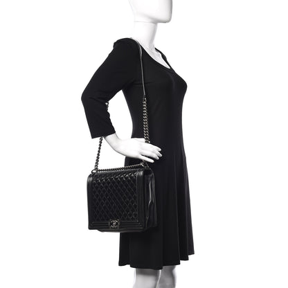 Chanel Patent Quilted Large Boy Flap Black 2 of 10