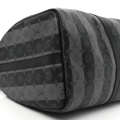 Louis Vuitton X NIGO Monogram Eclipse Stripes LV Keepall Bandouliere 50 8 of 8