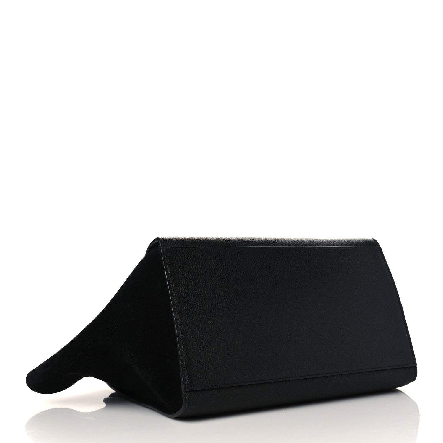 Celine Drummed Calfskin Suede Medium Trapeze Black 3 of 5