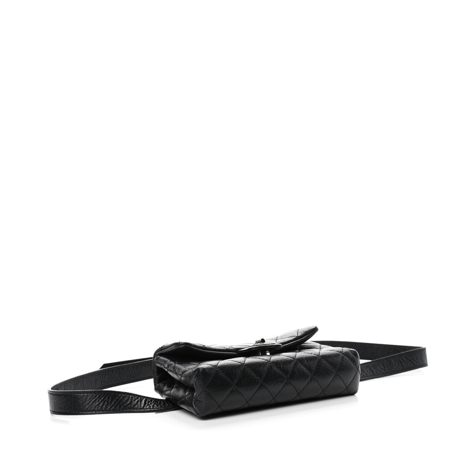 Calfskin Quilted 2.55 Reissue Flap Belt Bag Clutch Black