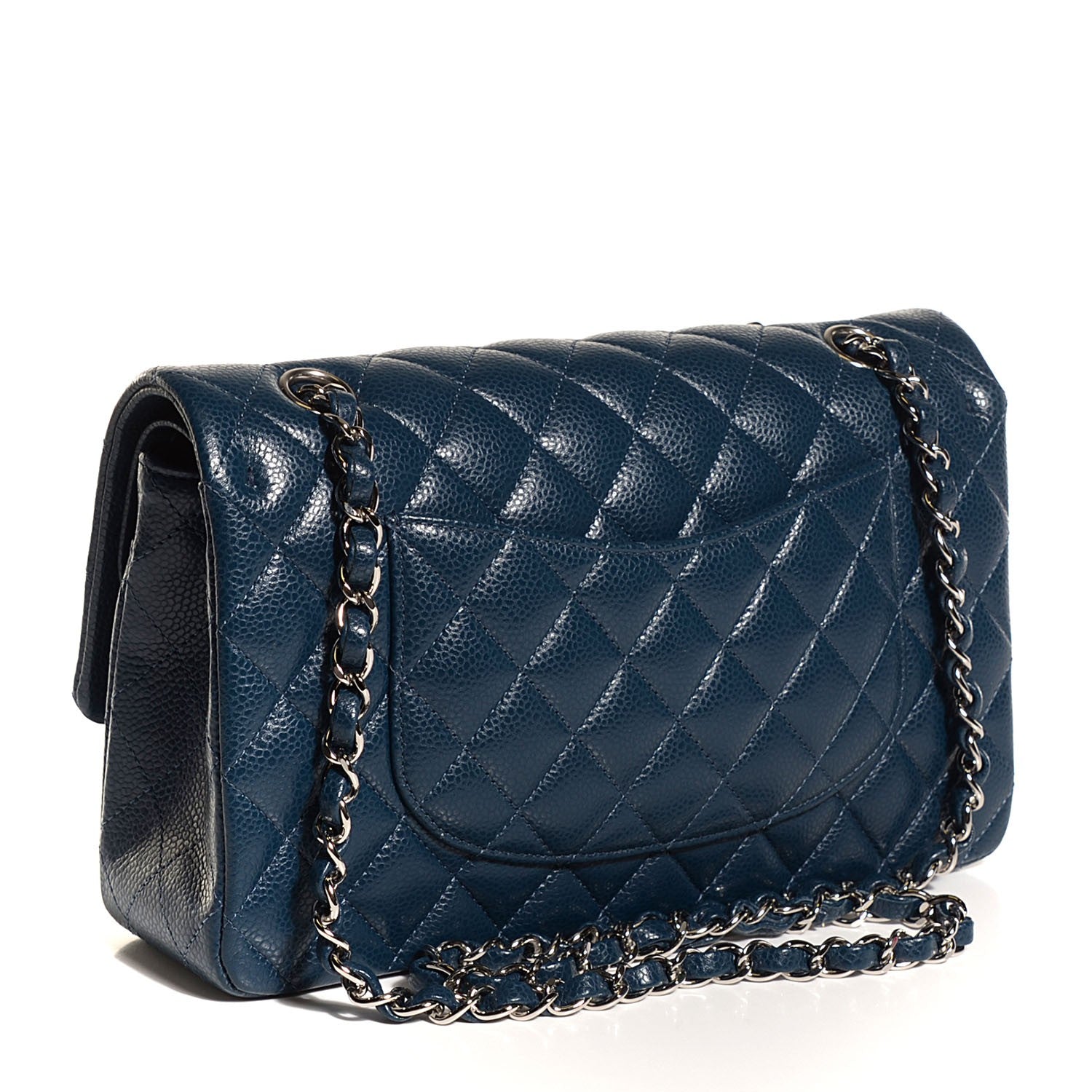 Chanel Caviar Quilted Medium Double Flap Navy 3 of 8