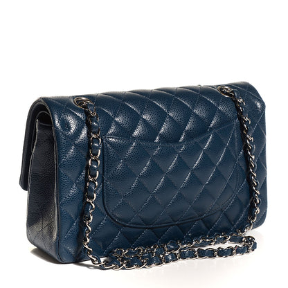 Chanel Caviar Quilted Medium Double Flap Navy 3 of 8
