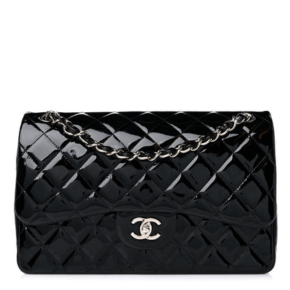 Chanel Patent Quilted Jumbo Double Flap Black 1 of 12