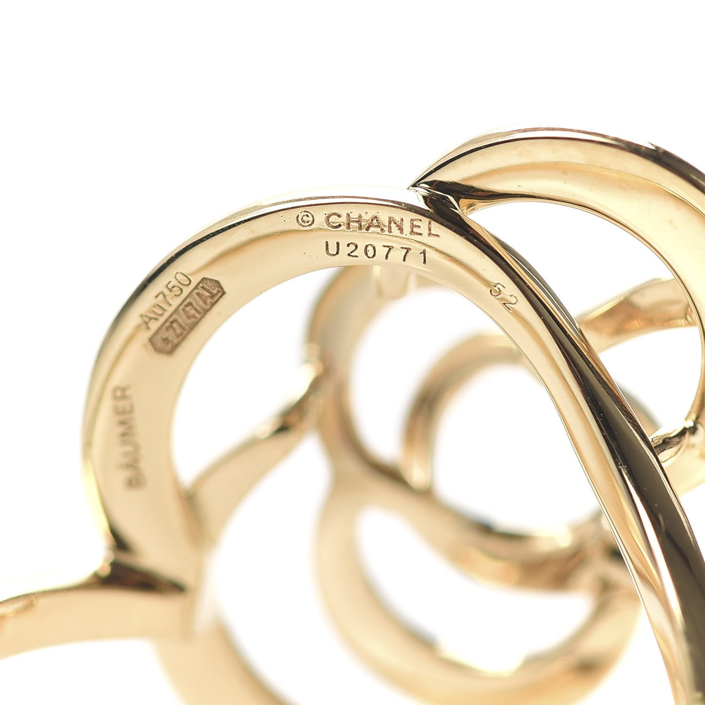 18K Yellow Gold Fil De Camelia Ring 52 6