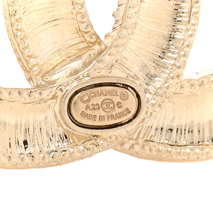 Chanel Crystal CC Earrings Gold Multicolor 3 of 4