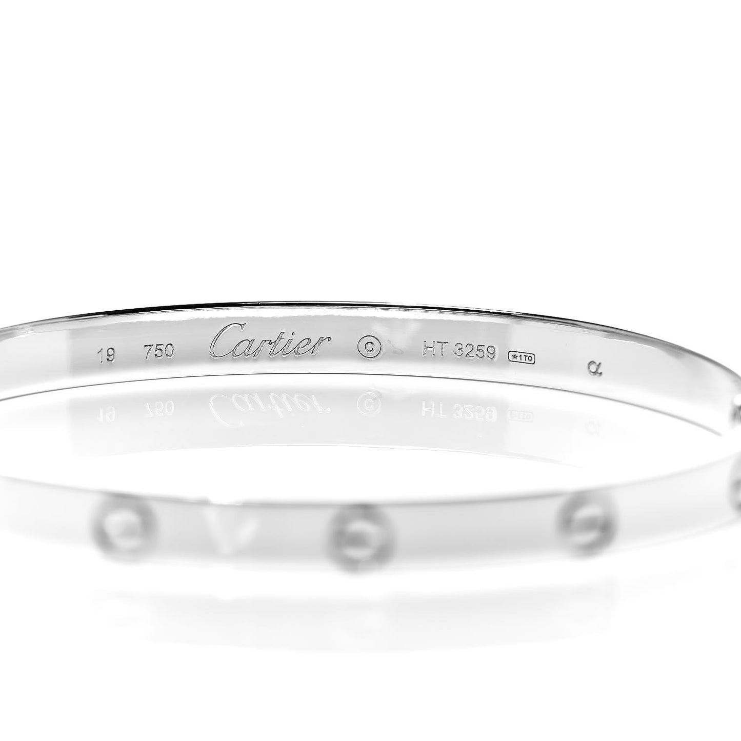 18K White Gold LOVE Bracelet 19