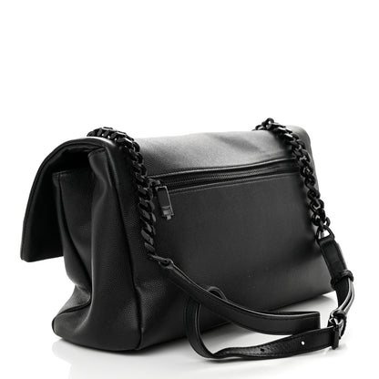 Saint Laurent Grain De Poudre Medium West Hollywood Monogram Fold-Over Black 3 of 11