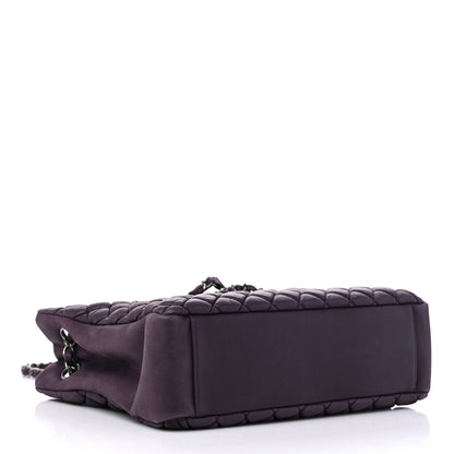 Chanel Iridescent Calfskin New Bubble Quilt Small Tote Plum 4 of 12