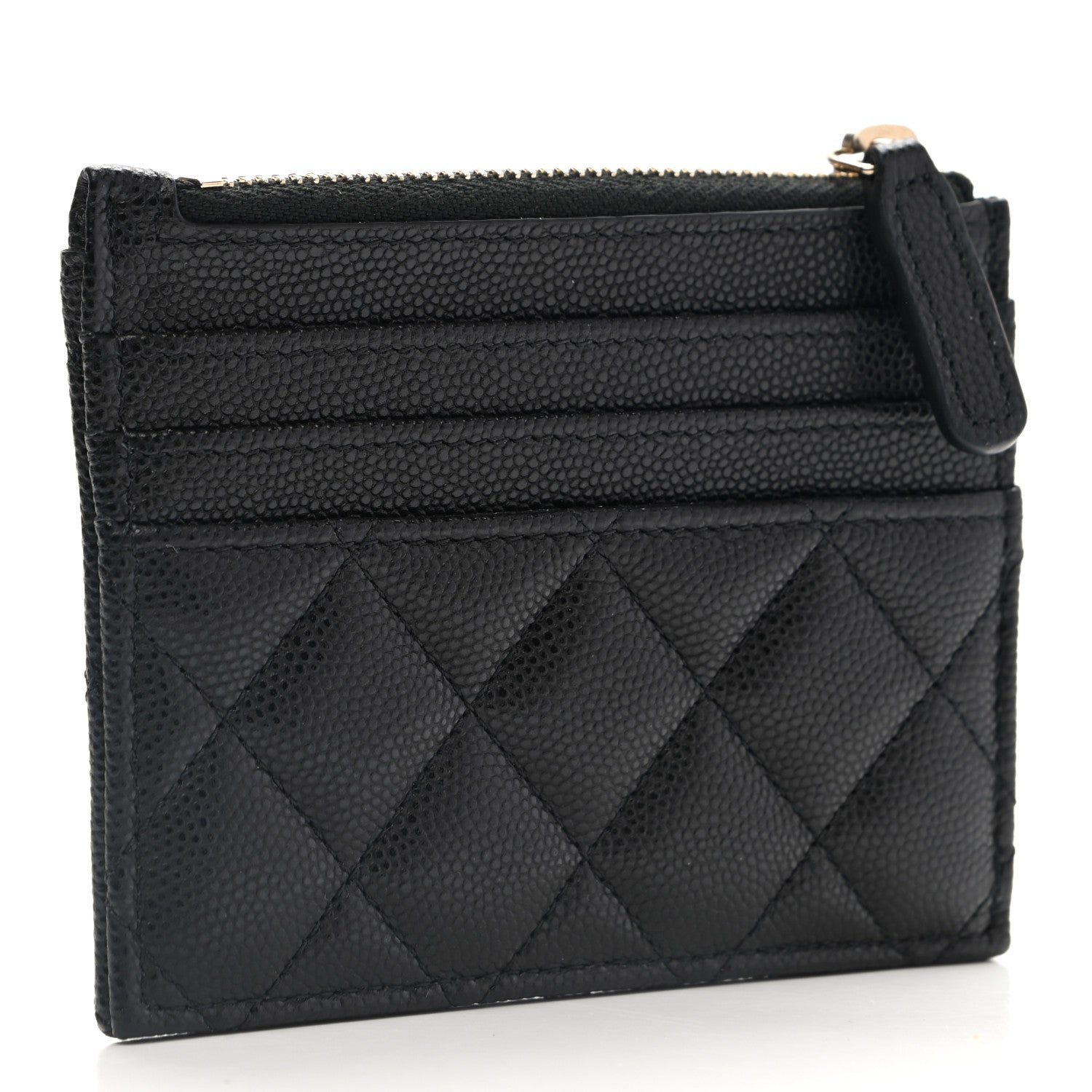 Chanel Caviar Quilted CC Zip Card Holder Black 3 of 8