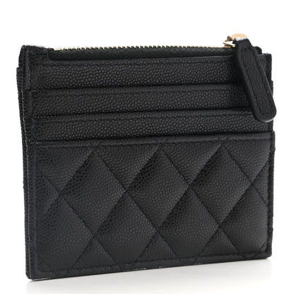 Chanel Caviar Quilted CC Zip Card Holder Black 3 of 8
