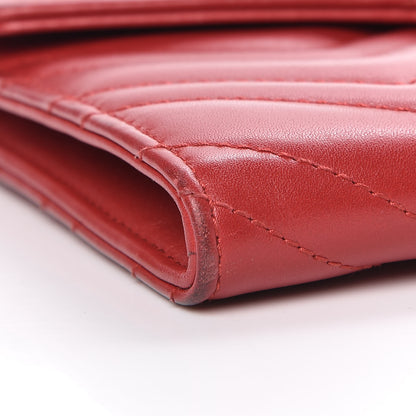 Gucci Calfskin Matelasse Mini GG Marmont Chain Wallet Hibiscus Red 8 of 17