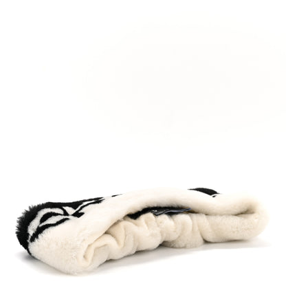 Chanel Cashmere Blend Logo Headband White Black 10 of 12