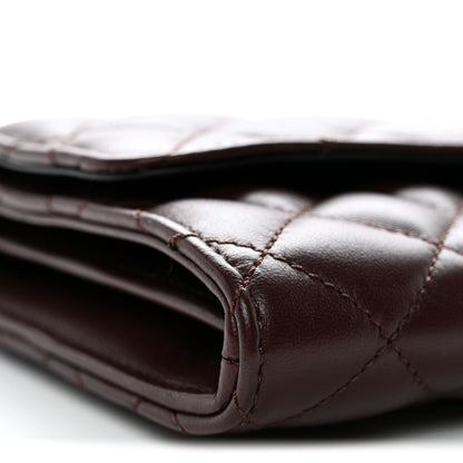 Versace Lambskin Quilted Medusa Wallet On Chain Crossbody Chocolate 8 of 10