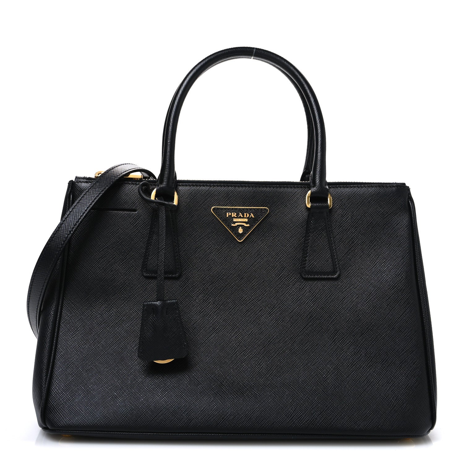 Prada Saffiano Small Galleria Double Zip Tote Black 1 of 10