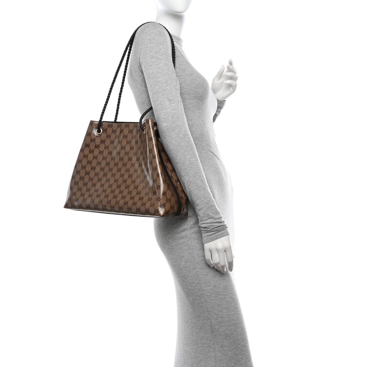 Crystal Monogram Gifford Shopping Tote Brown