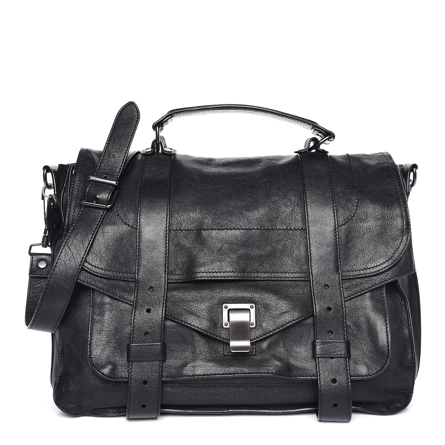 Lambskin PS1 Large Satchel Black