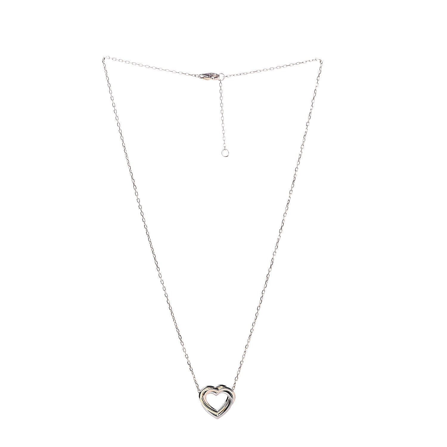 Cartier 18K Pink Yellow White Gold Trinity Heart Necklace 3 of 5