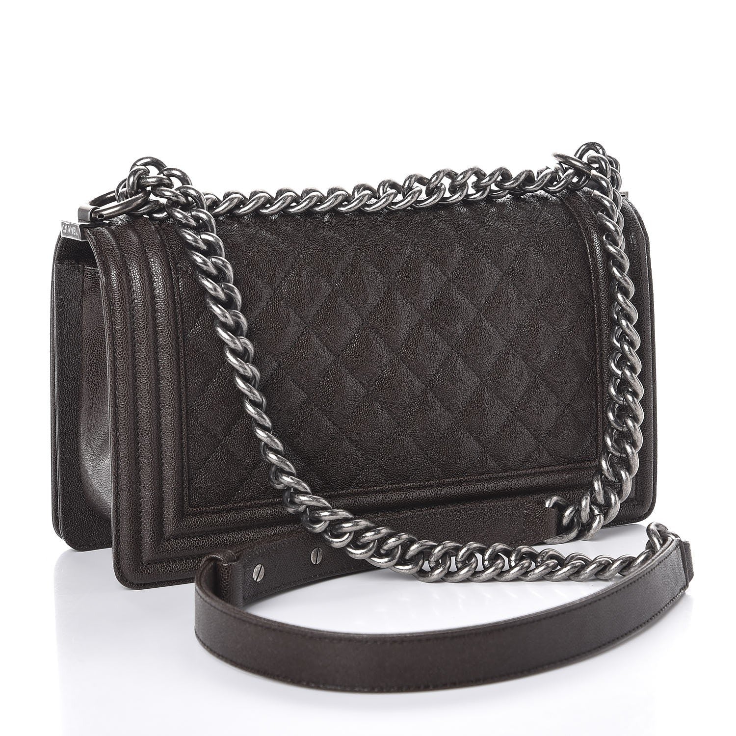 Chanel Caviar Quilted Medium Boy Flap Brown 3 of 8
