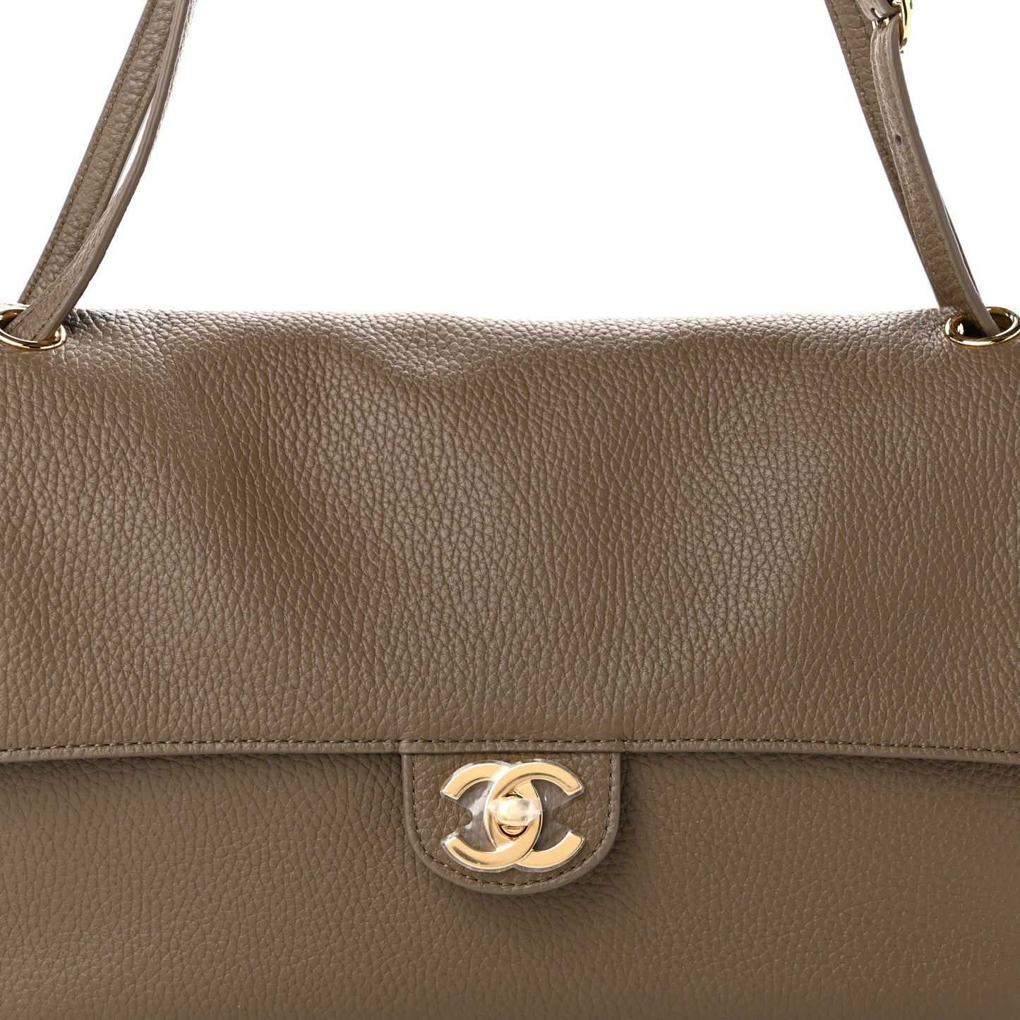 Grained Calfskin Small Souplissimo Maxi Flap Light Brown