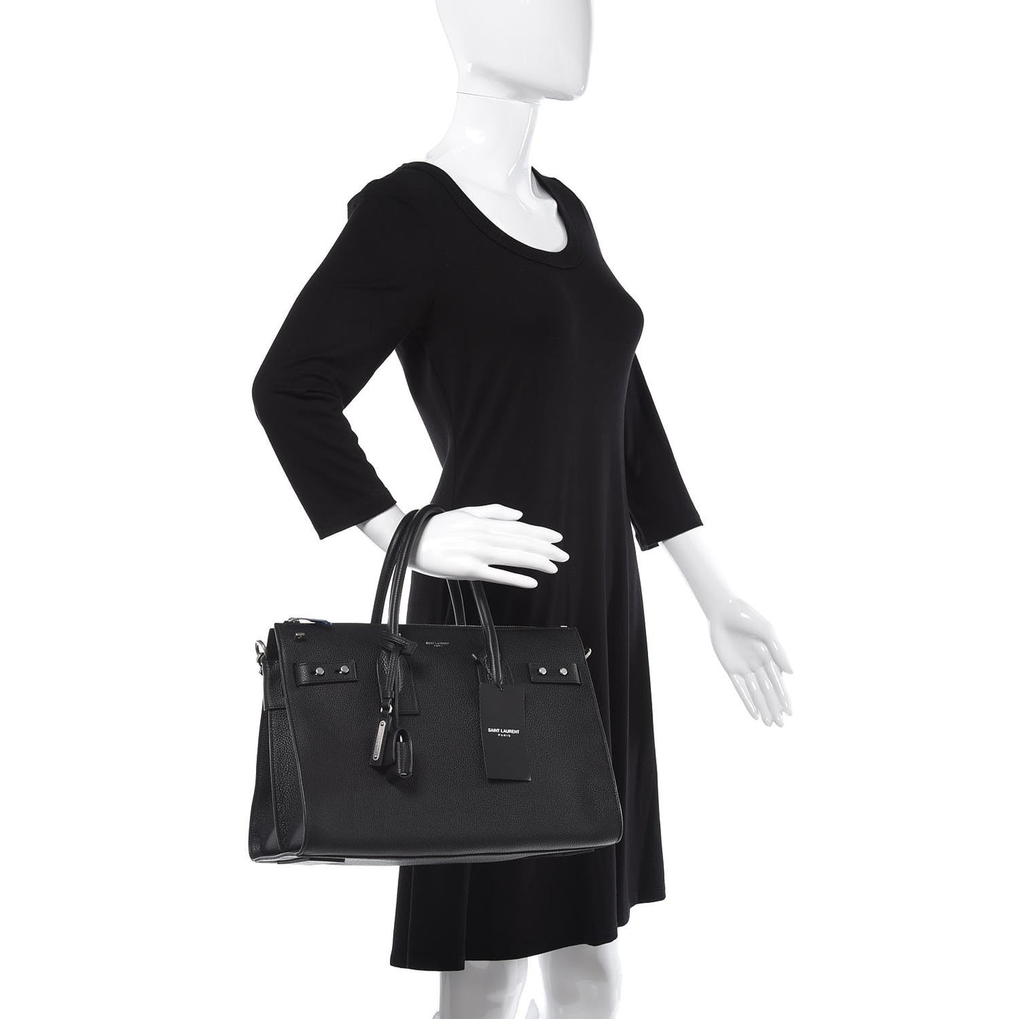 Grained Calfskin Small Supple Sac De Jour Duffle Black