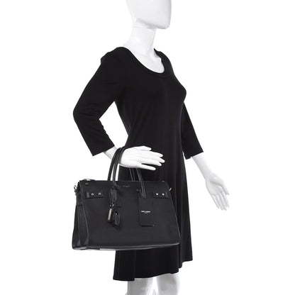 Saint Laurent Grained Calfskin Small Supple Sac De Jour Duffle Black 3 of 9