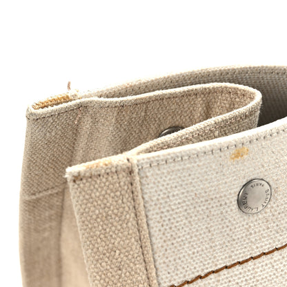 Saint Laurent Linen Calfskin Rive Gauche Tote Optic White 9 of 9