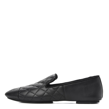 Chanel Lambskin Quilted Cap Toe Slipper With Pouch 36 Black 1 of 9