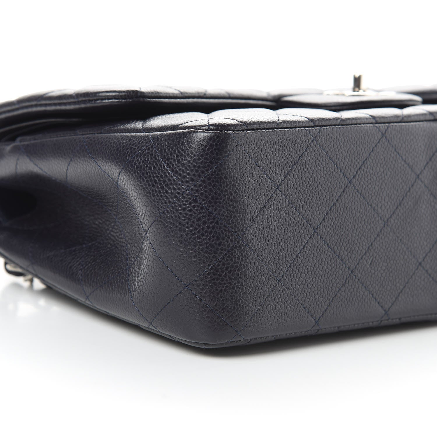 Chanel Caviar Quilted Jumbo Double Flap Navy Blue 9 of 12