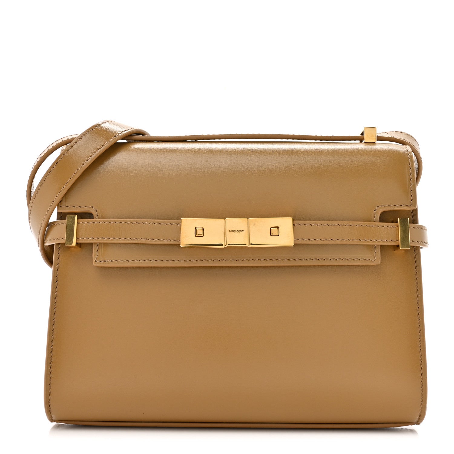 Saint Laurent Smooth Calfskin Mini Manhattan Shoulder Bag Natural Tan 1 of 12