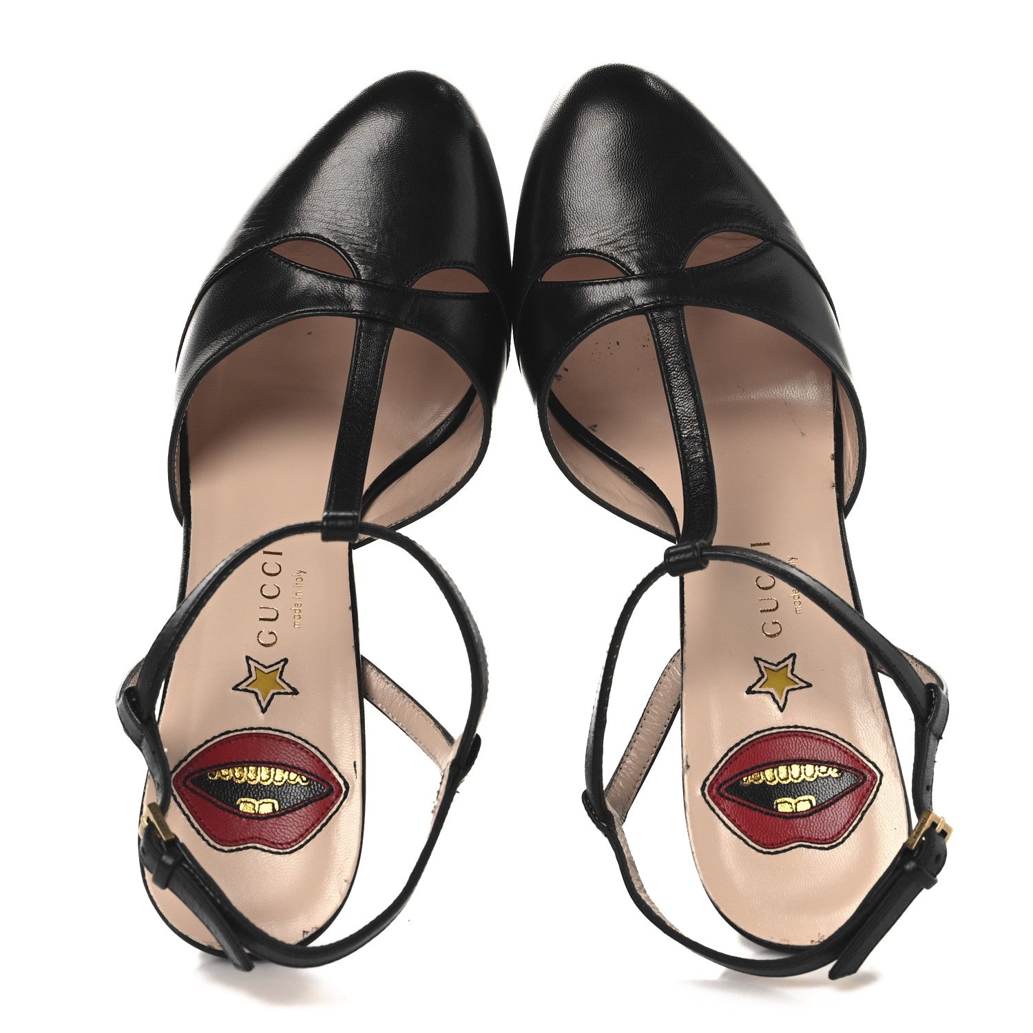 Gucci Malaga Kid T Strap Platform Pumps 38 Black 2 of 10