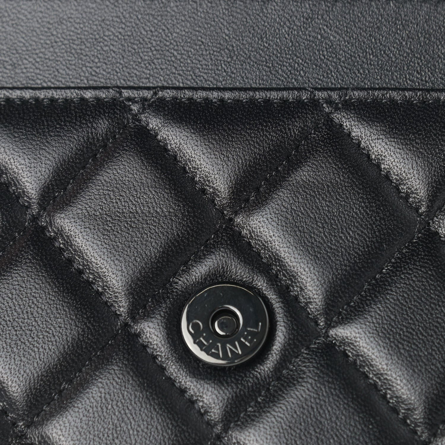 Chanel Lambskin Quilted Wallet On Chain WOC So Black 14 of 14