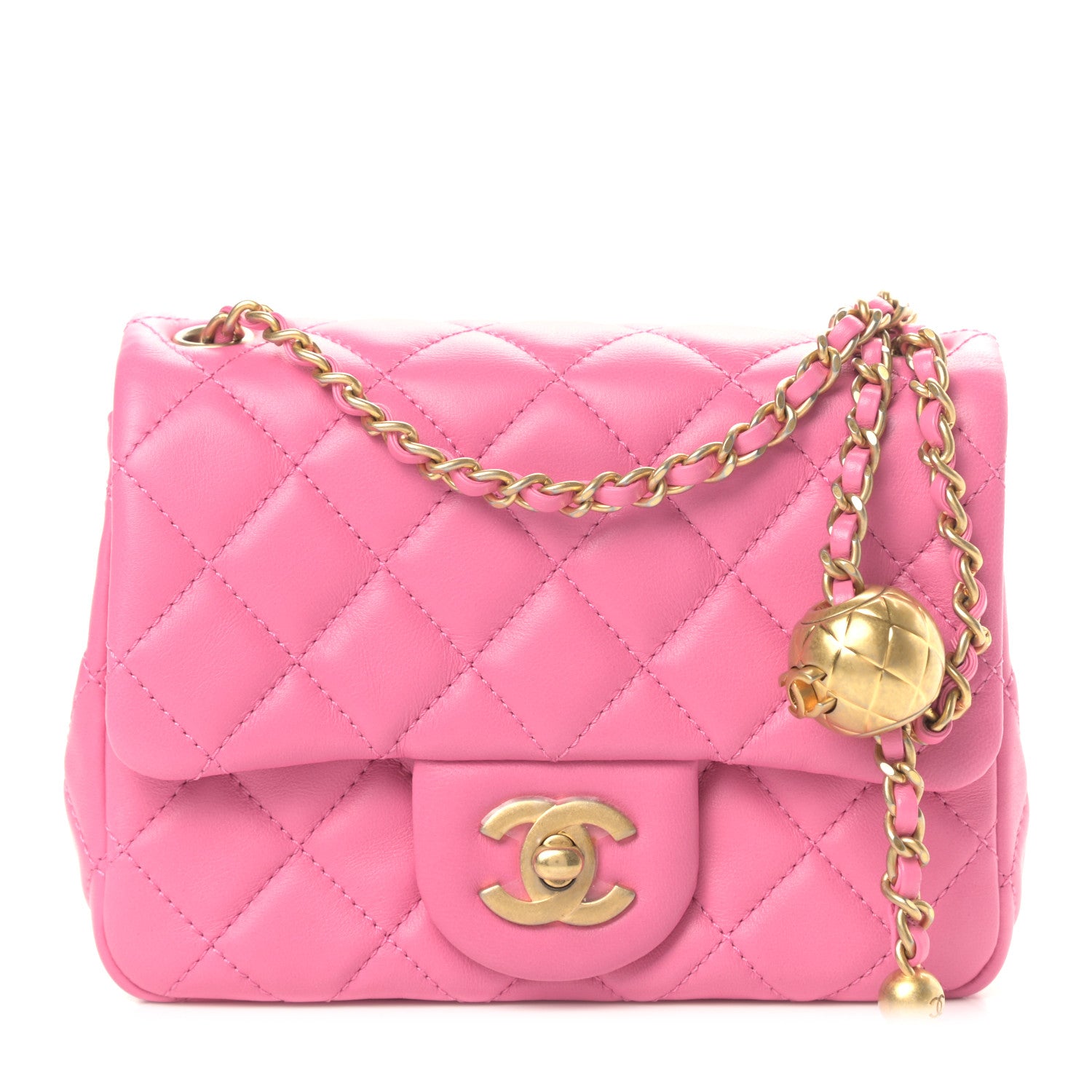 Chanel Lambskin Quilted Mini Pearl Crush Flap Pink 1 of 9